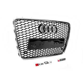 Передняя решетка RSQ-Style (черная с хромом) Audi Q7 2005-2015 гг. фото 3