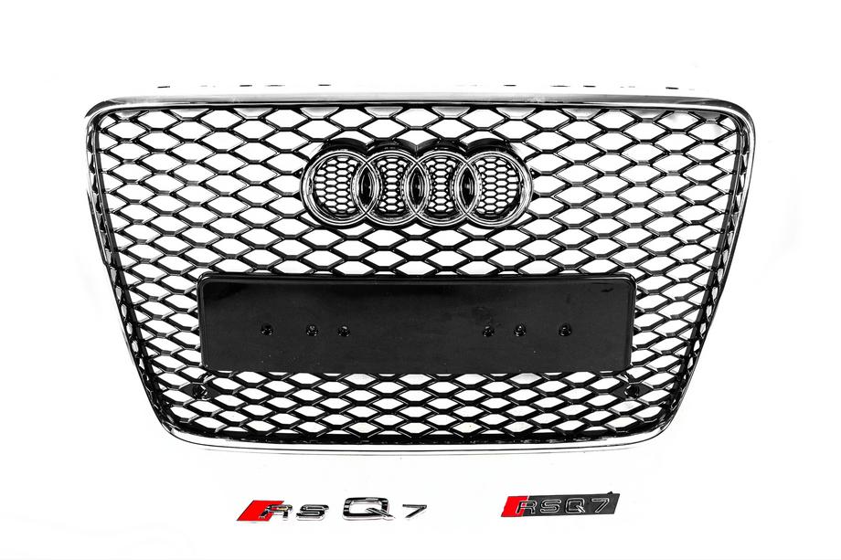 Audi Q7 2005-2015 гг. Передняя решетка RSQ-Style (черная с хромом) Image
