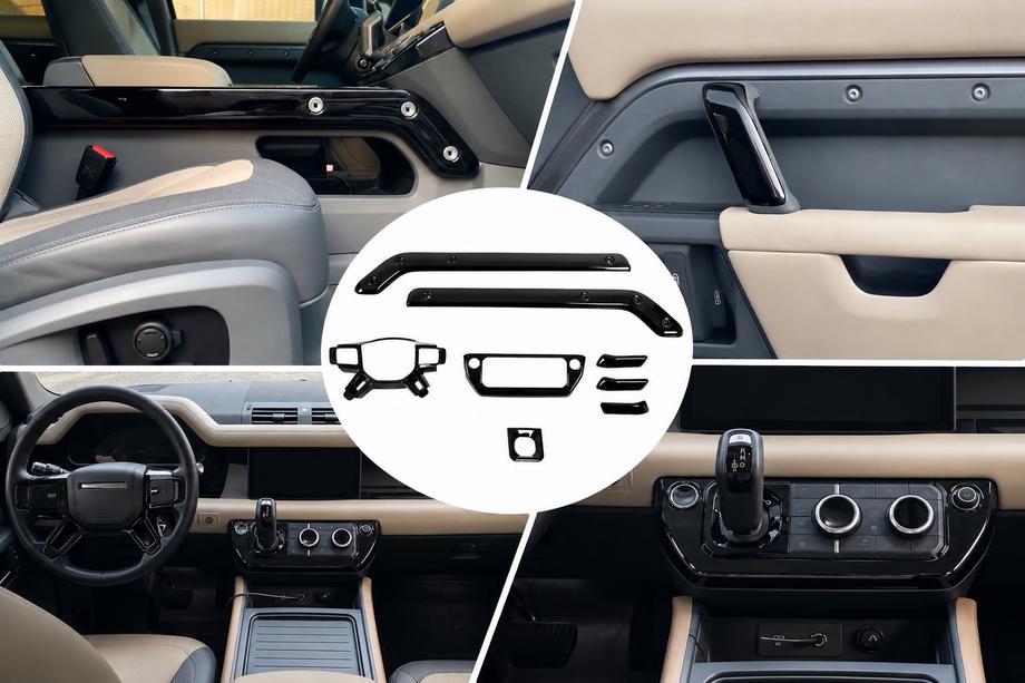 Land Rover Defender 2019- гг. Черные накладки в салон Image