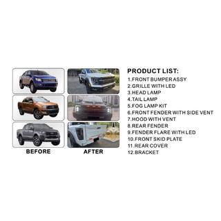 Комплект обвесов (дизайн F150 Raptor 2023) Ford Ranger 2011–2022 гг. фото 3