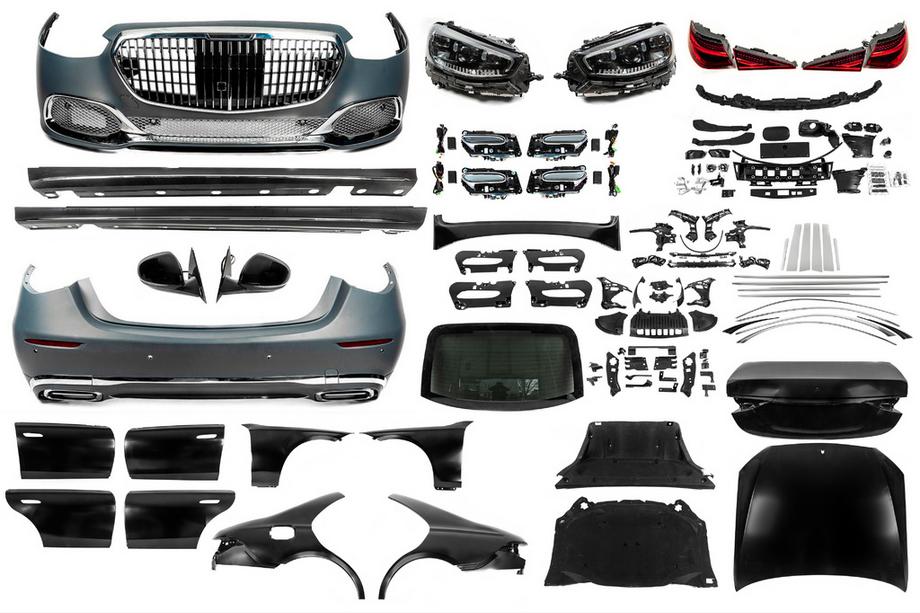 Mercedes S-class W221 2005-2013 гг. Комплект рестайлинга в W223 Maybach (с дверными ручками и вставками) Image