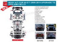 BMW X6 E71 2008–2014 гг. Комплект рестайлинга в X6M F96 LCI фото 3