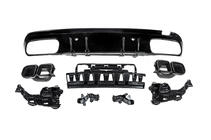 Mercedes C-class W205 2014-2021 гг. Задний диффузор с насадками Black (Дизайн C63 2018-2021) фото 2