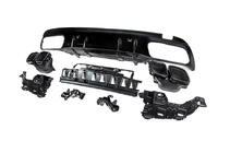 Mercedes C-class W205 2014-2021 гг. Задний диффузор с насадками Black (Дизайн C63 2018-2021) фото 4
