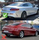 Mercedes C-class W205 2014-2021 гг. Задний диффузор с насадками Black (для Coupe дизайн AMG63) фото 3