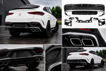Mercedes GLE coupe C167 2019- гг. Задний диффузор с насадками на выхлоп (дизайн GLE63) фото 1