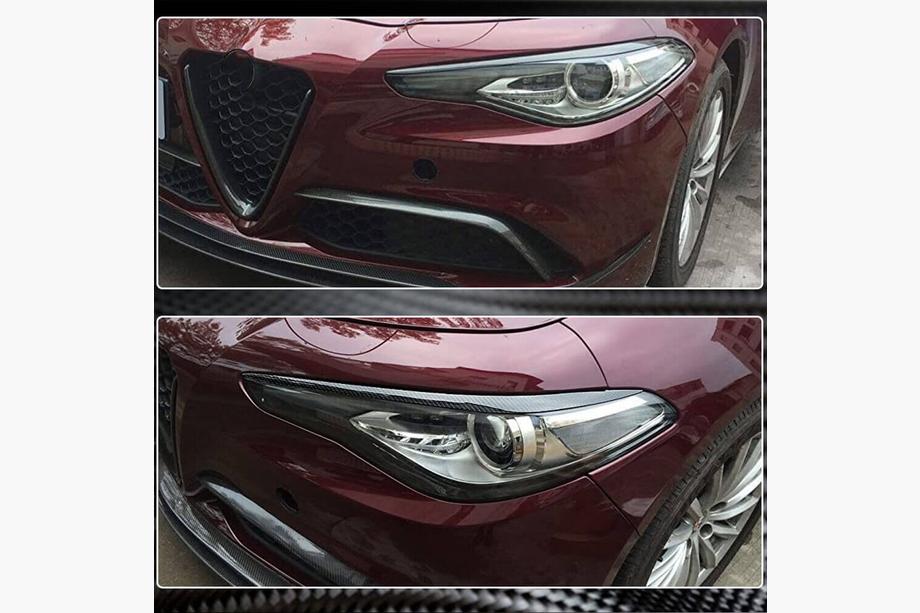 Alfa Romeo Giulia 2016-2022 гг. Реснички на Фары (Сухой Карбон) Фото 3