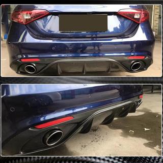 Диффузор заднего бампера с насадками V2 (для Base, Carbon) Alfa Romeo Giulia 2016-2022 гг. фото 4