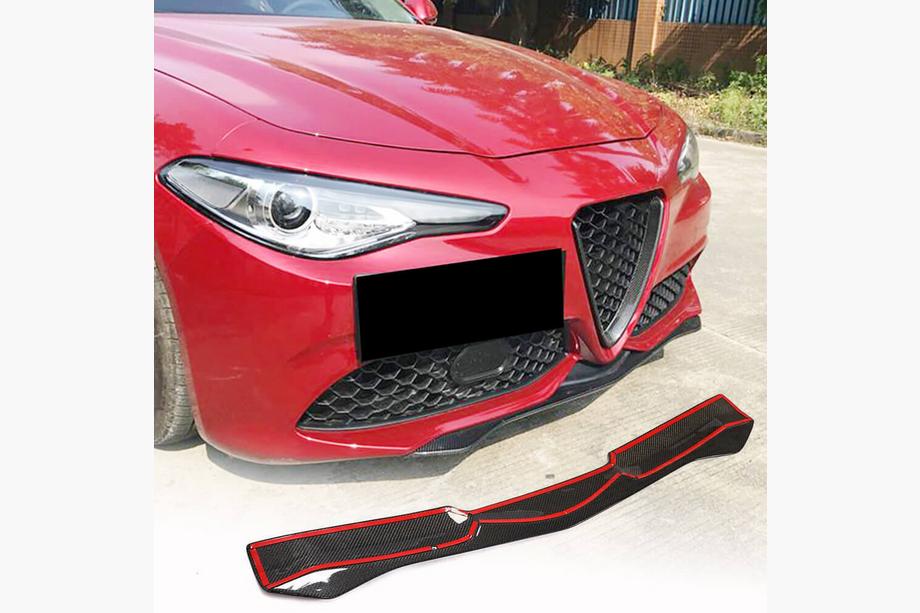 Alfa Romeo Giulia 2016-2022 гг. Накладка на передний бампер Lip (для Sport, Карбон) Image