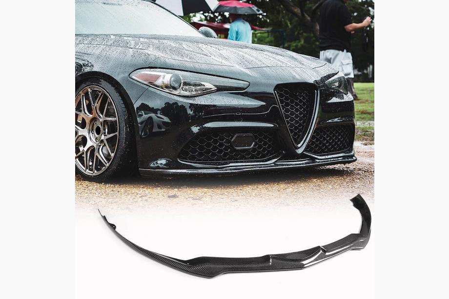 Alfa Romeo Giulia 2016-2022 гг. Передняя Губа Бампера V2 (для Sport, Карбон) Image