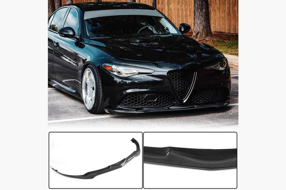 Alfa Romeo Giulia 2016-2022 гг. Накладка на передний бампер Carbon V2 (Carbon) Фото 2