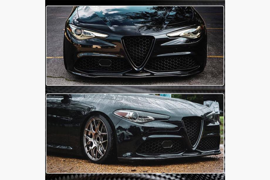 Alfa Romeo Giulia 2016-2022 гг. Накладка на передний бампер Carbon V2 (Carbon) Фото 6