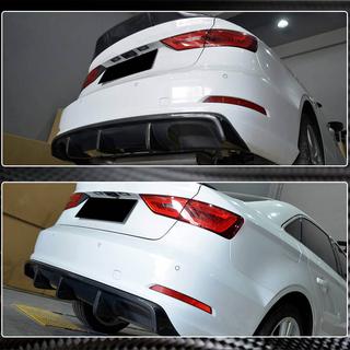 Диффузор заднего бампера V2 (для Base Sedan 2012-2016, Карбон) Audi A3 2012-2020 гг. фото 4