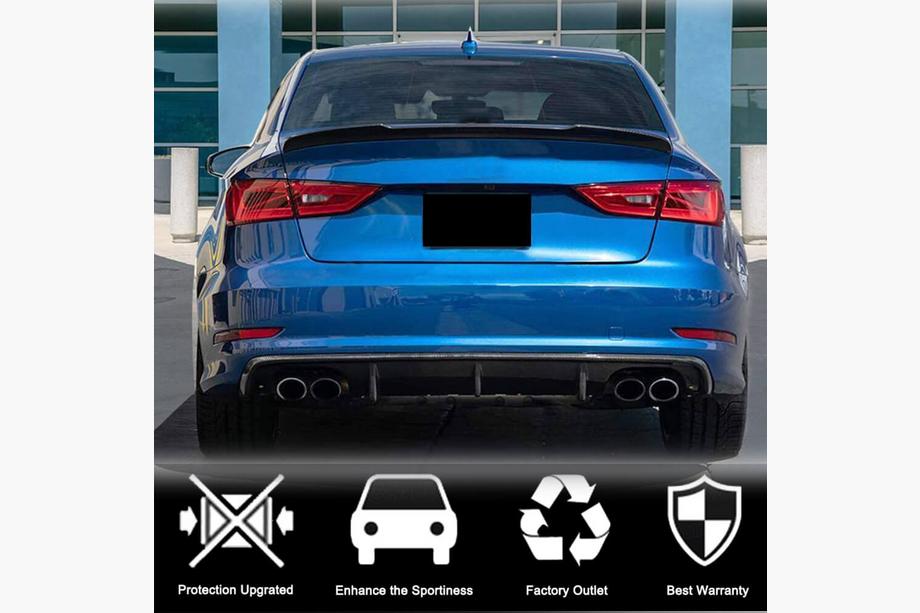 Audi A3 2012-2020 гг. Диффузор заднего бампера V1 (для Base Sedan 2012-2016, Карбон) Фото 2
