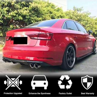 Диффузор заднего бампера (для Base Sedan 2017-2020, Карбон) Audi A3 2012-2020 гг. фото 2