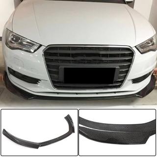 Накладка на передний бампер Lip V1 (для Base 2012-2016 Sedan, Карбон) Audi A3 2012-2020 гг. фото 1