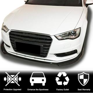 Накладка на передний бампер Lip V1 (для Base 2012-2016 Sedan, Карбон) Audi A3 2012-2020 гг. фото 2