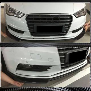 Накладка на передний бампер Lip V1 (для Base 2012-2016 Sedan, Карбон) Audi A3 2012-2020 гг. фото 3