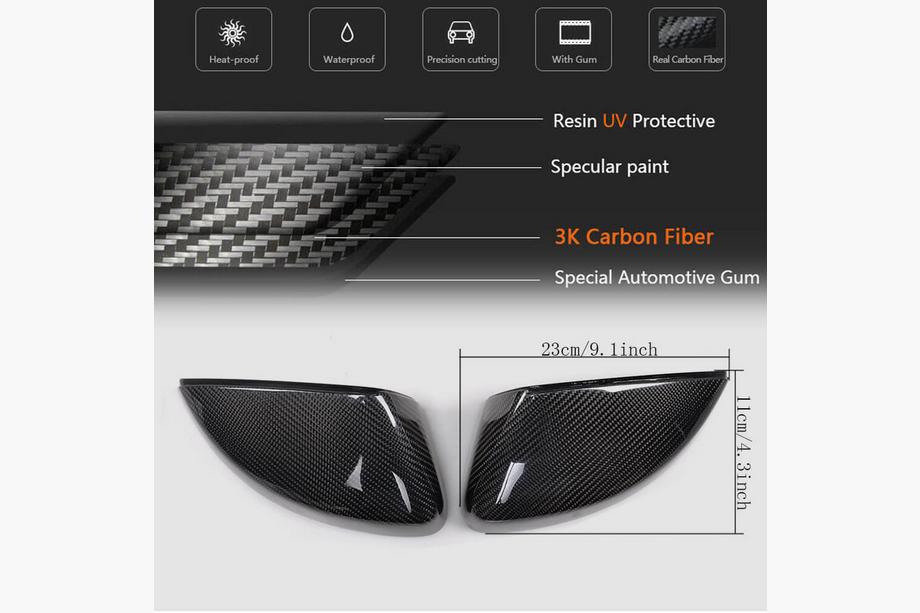 Audi A3 2012-2020 гг. Накладки на Зеркала Замена Style (Карбон) V2 Фото 5