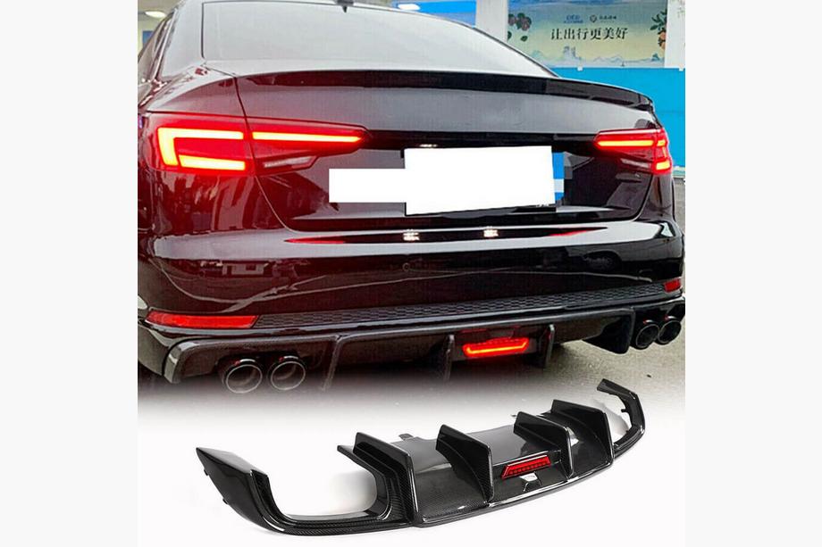 Audi A4 B9 2015-2024 гг. Диффузор заднего бампера (для Base Sedan 2015-2019, Карбон) Image