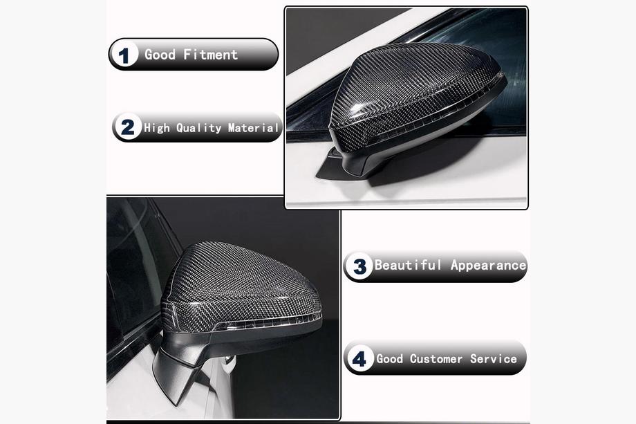 Audi A4 B9 2015-2024 гг. Накладки на Зеркала Замена Style (Карбон) V2 Фото 5