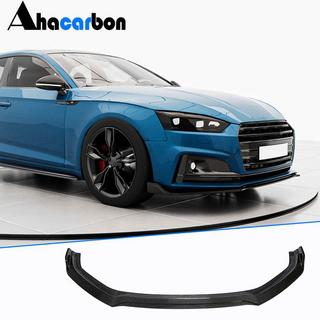 Накладка на передний бампер Lip V2 (для S-Line 2016-2020, Карбон) фото 1