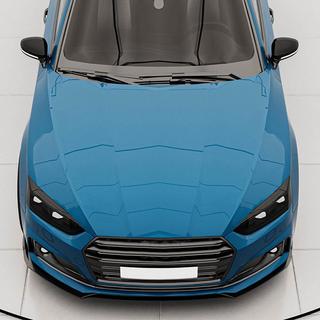 Накладка на передний бампер Lip V2 (для S-Line 2016-2020, Карбон) фото 3