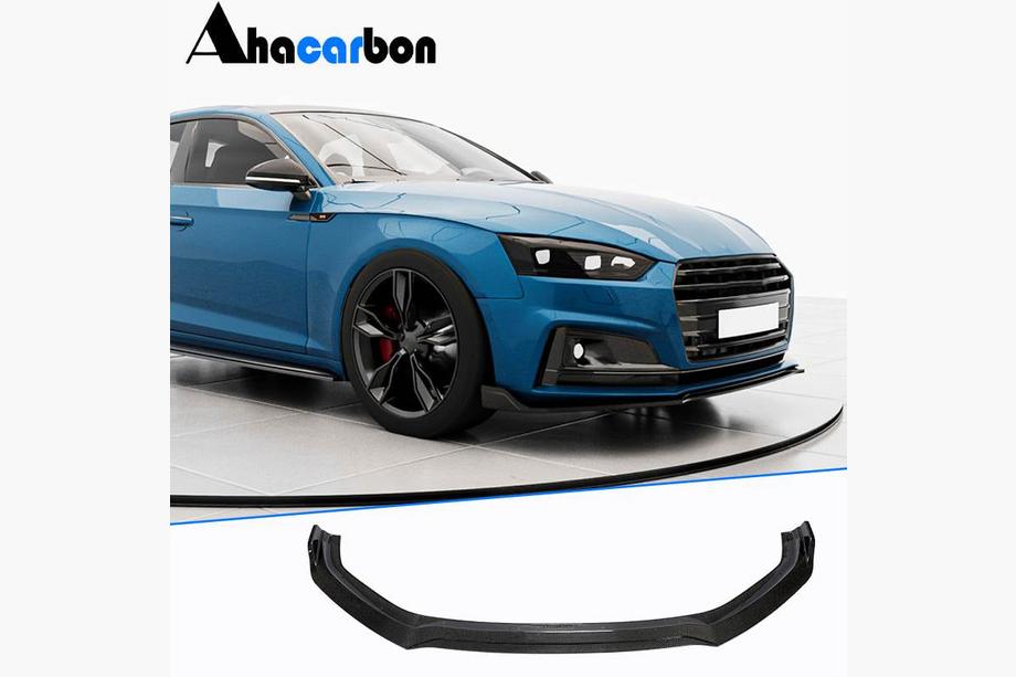 Audi A5 2016-2025 гг. Накладка на передний бампер Lip V2 (для S-Line 2016-2020, Карбон) Image