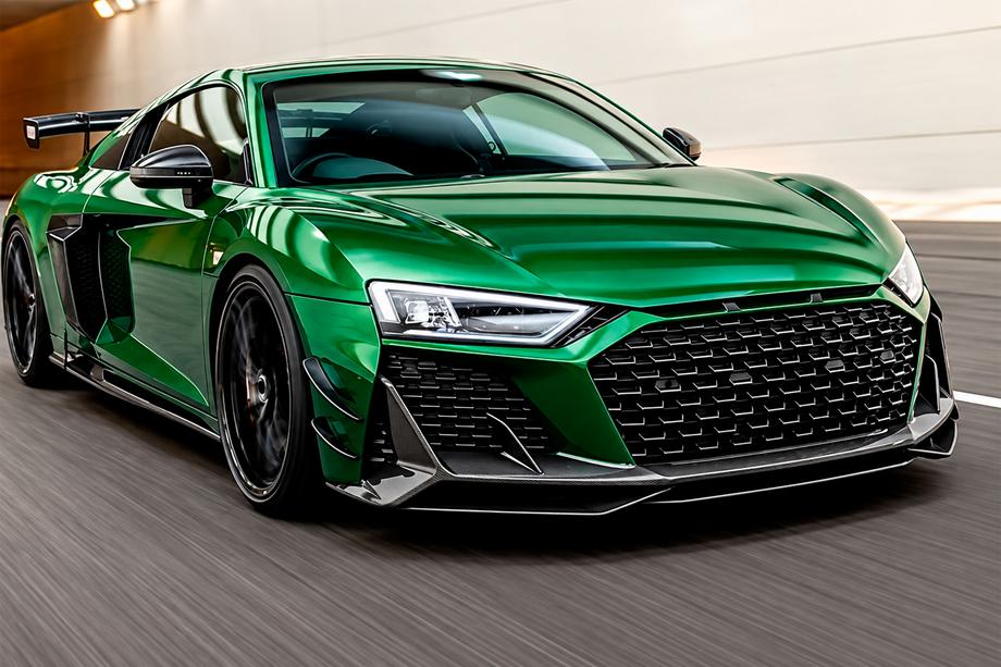 Audi R8 2015- гг. Накладка на передний бампер Lip V1 (Карбон) Image