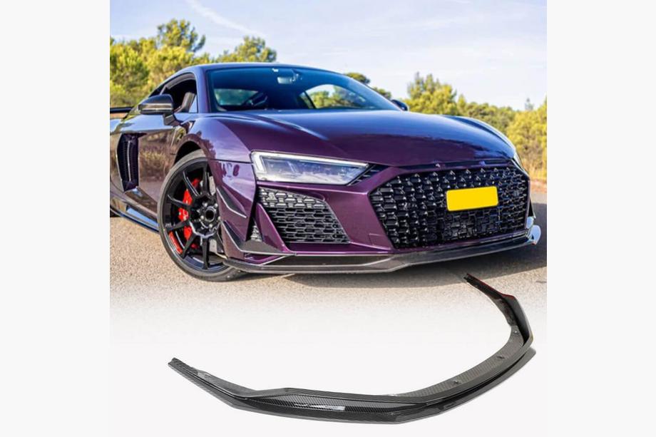 Audi R8 2015- гг. Накладка на Передний Бампер Lip V2 (2023+, Карбон) Image