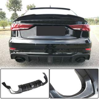 Диффузор заднего бампера с LED стоп-сигналом V2 (для RS3 2017-2019, Карбон) Audi A3 2012-2020 гг. фото 1