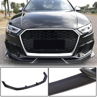 Накладки на передний бампер V4 (для RS3 Sedan 2017-2020, Карбон) Audi A3 2012-2020 гг. фото 3