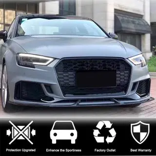Накладки на передний бампер V3 (для RS3 Sedan 2017-2020, Карбон) фото 2