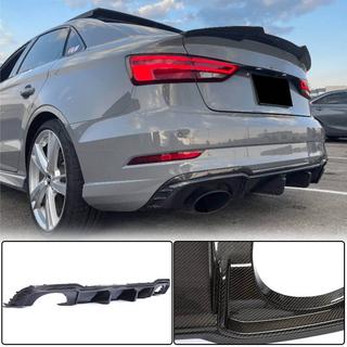 Диффузор заднего бампера V1 (для RS3 Sedan 2017-2019, Карбон) Audi A3 2012-2020 гг. фото 1