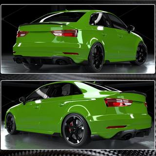 Диффузор заднего бампера V1 (для RS3 Sedan 2017-2019, Карбон) Audi A3 2012-2020 гг. фото 4