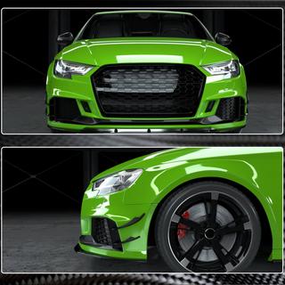 Накладки на передний бампер V2 (для RS3 Sedan 2017-2020, Карбон) Audi A3 2012-2020 гг. фото 4