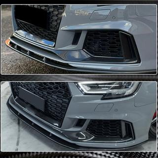 Накладки на передний бампер V1 (для RS3 Sedan 2017-2020, Карбон) Audi A3 2012-2020 гг. фото 4