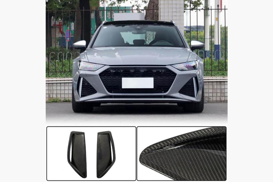 Audi A6 C8 2018–2025 гг. Накладки на передний бампер (для RS6, Карбон) Image
