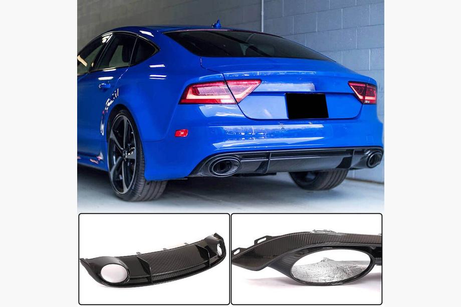 Audi A7 2010-2018 гг. Задний Диффузор Бампера (Карбон) Image
