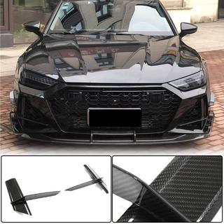 Накладки на воздухозаборники переднего бампера V1 (для RS7 2018-2022, Сухой карбон) фото 1