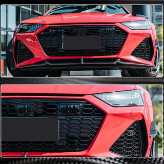 Накладки на воздухозаборники переднего бампера V2 (для RS7 2018-2022, Сухой карбон) фото 3