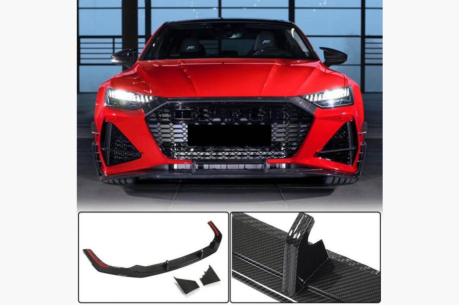 Audi A7 2018- гг. Передний Бампер Лип V1 (для RS7 2018-2022, Сухой Карбон) Image