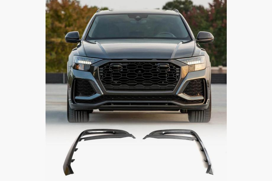 Audi Q8 2018- гг. Накладки на противотуманные фары (Карбон) Image
