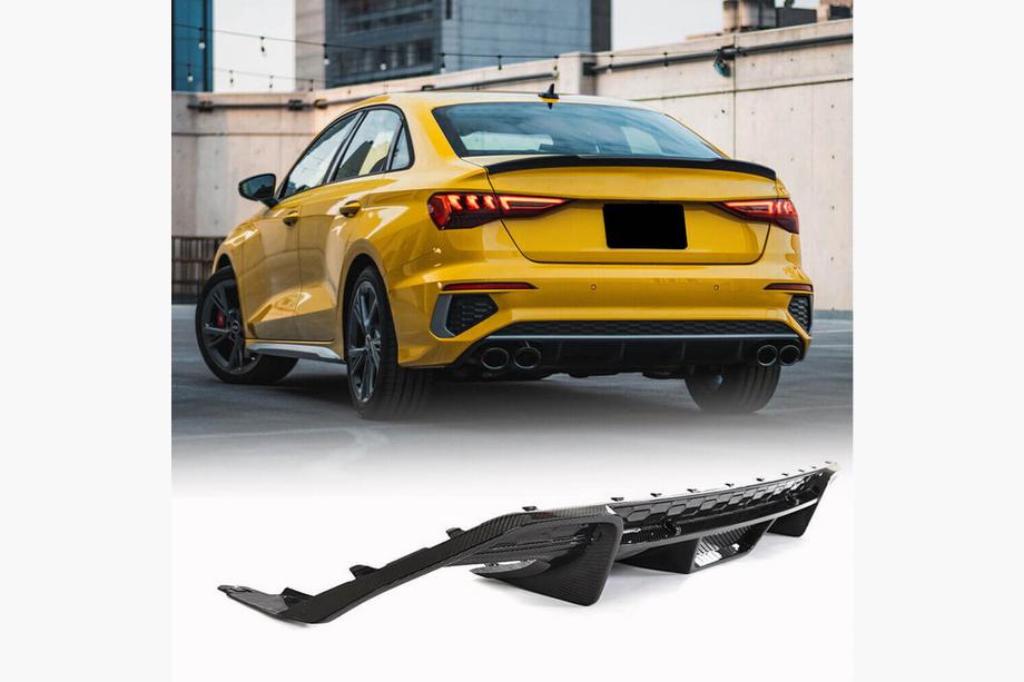 Audi A3 2020- гг. Диффузор заднего бампера V1 (для S-Line Sedan 2020-2023, Карбон) Image
