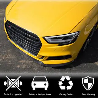 Накладка на передний бампер Lip V5 (для S-Line Sedan 2017-2020, Карбон) фото 3