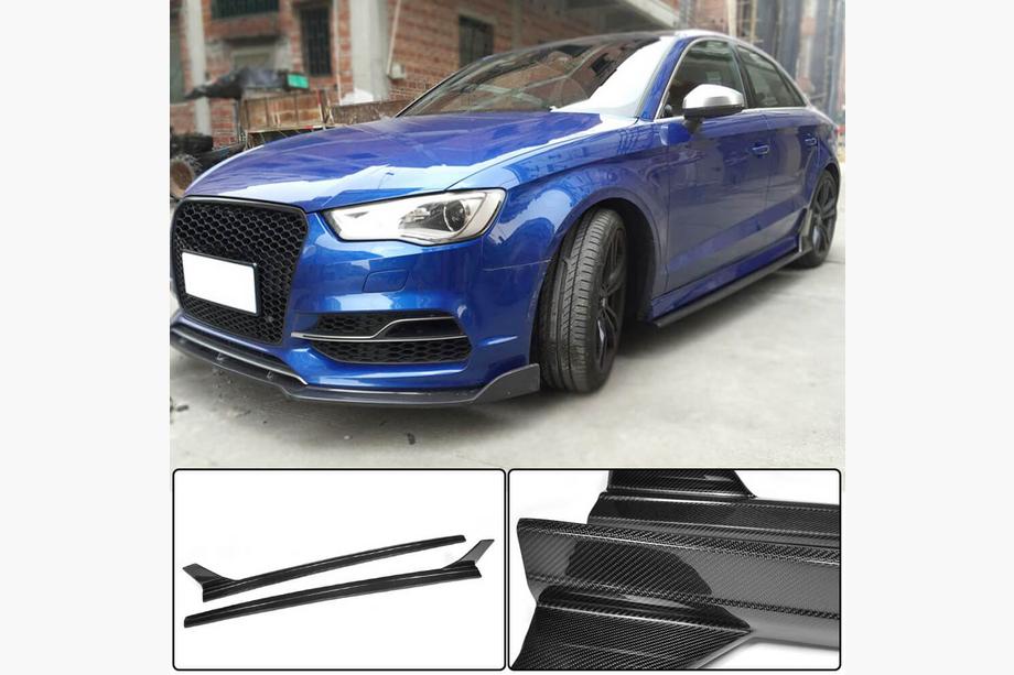 Audi A3 2012-2020 гг. Боковые пороги V4 (для S-Line Sedan, Карбон) Image