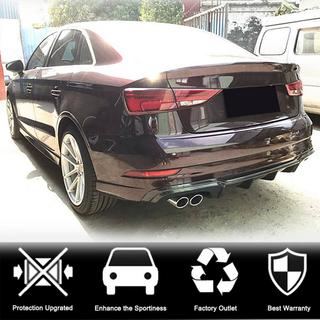 Диффузор заднего бампера V5 (для S-Line Sedan 2017-2020, Карбон) Audi A3 2012-2020 гг. фото 2