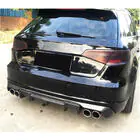 Audi A3 2012-2020 гг. Диффузор заднего бампера V1 (для S-Line HB 2012-2016, Карбон) фото 3