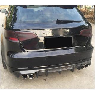 Диффузор заднего бампера V1 (для S-Line HB 2012-2016, Карбон) Audi A3 2012-2020 гг. фото 2