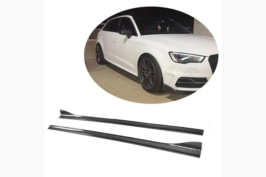 Audi A3 2012-2020 гг. Боковые Пороги (для S-Line HB 2012-2016, Карбон) Image